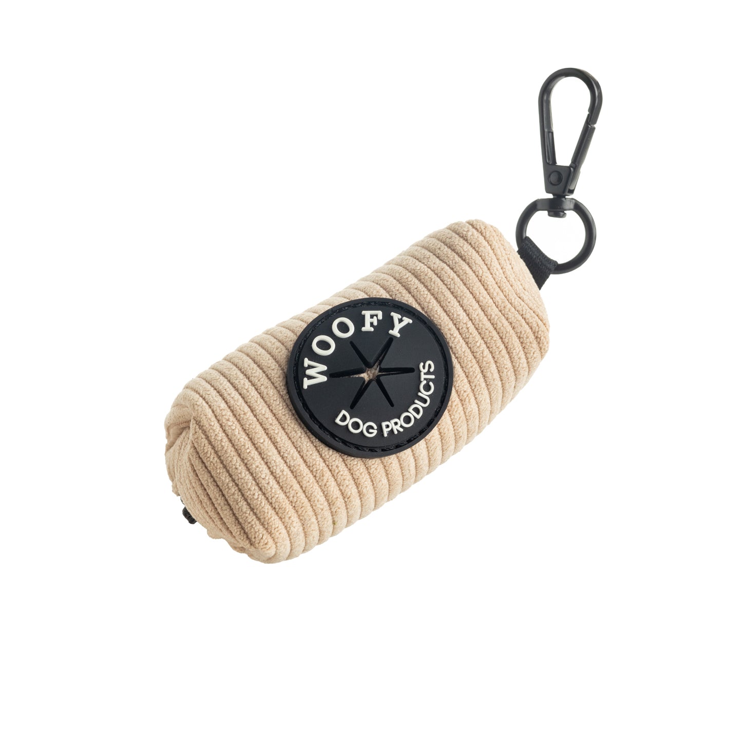 Woofyn beige samettinen poop bag holder.