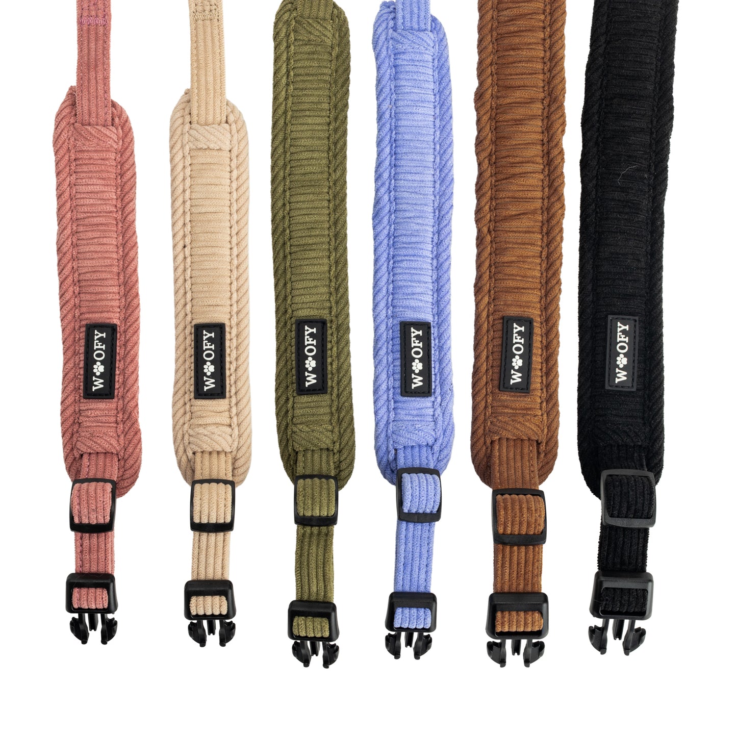 Woofyn SOFT kaulapannat kuudessa värissä.