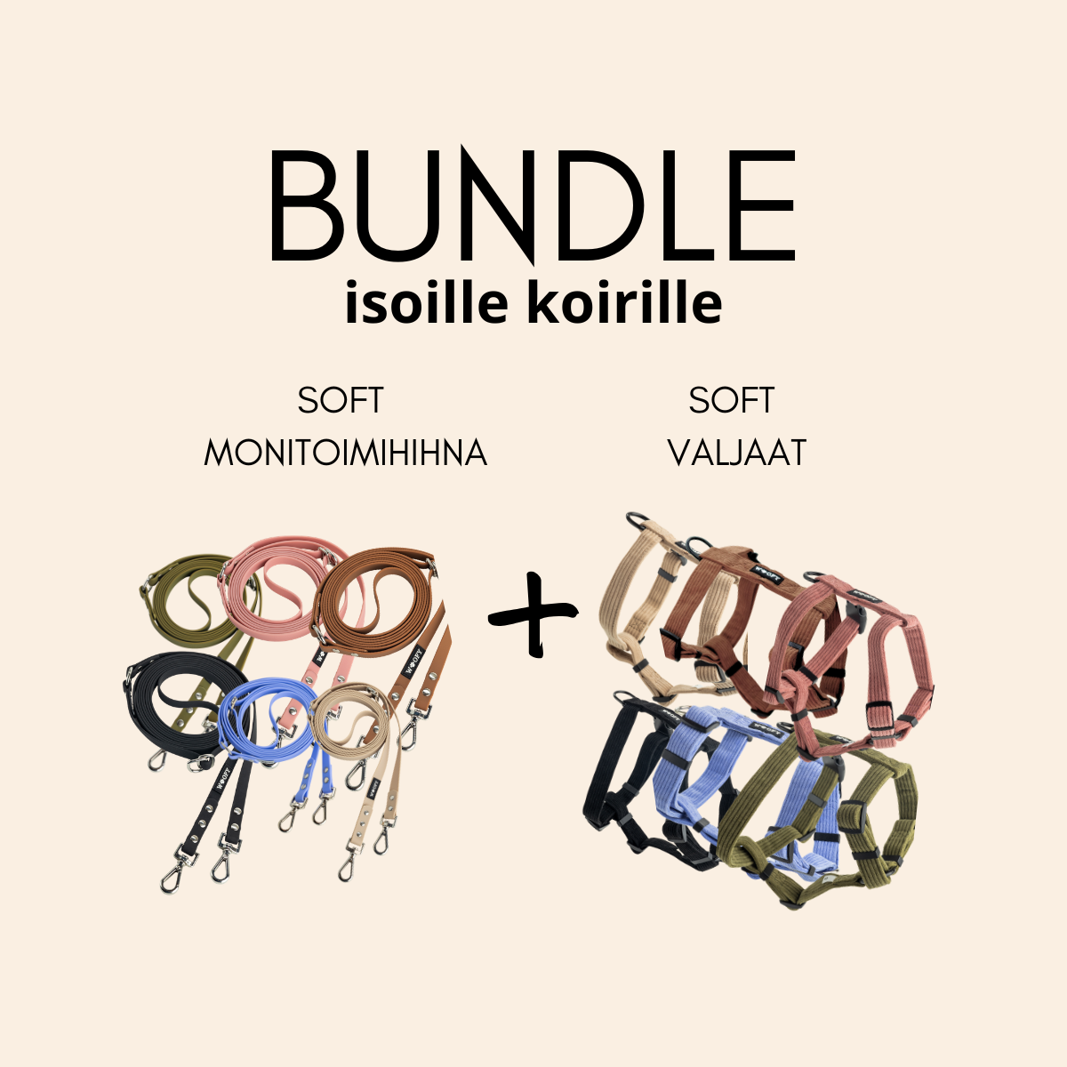 Tuotepaketti: “Lähdetään lenkille" -setti keskikokoisille ja isoille koirille🐶