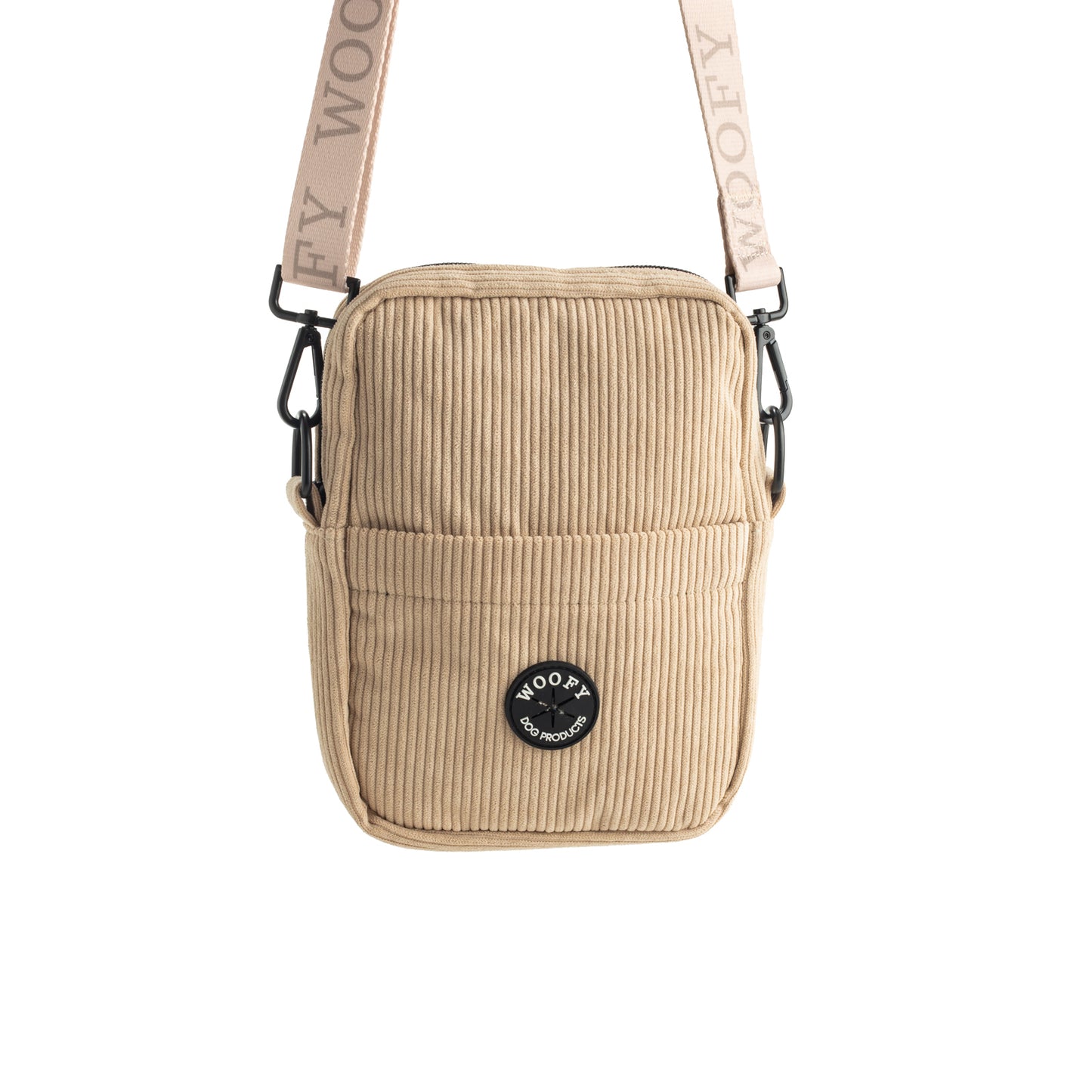 Woofyn samettinen Daily Walking Bag ulkoilulaukku beigenä.