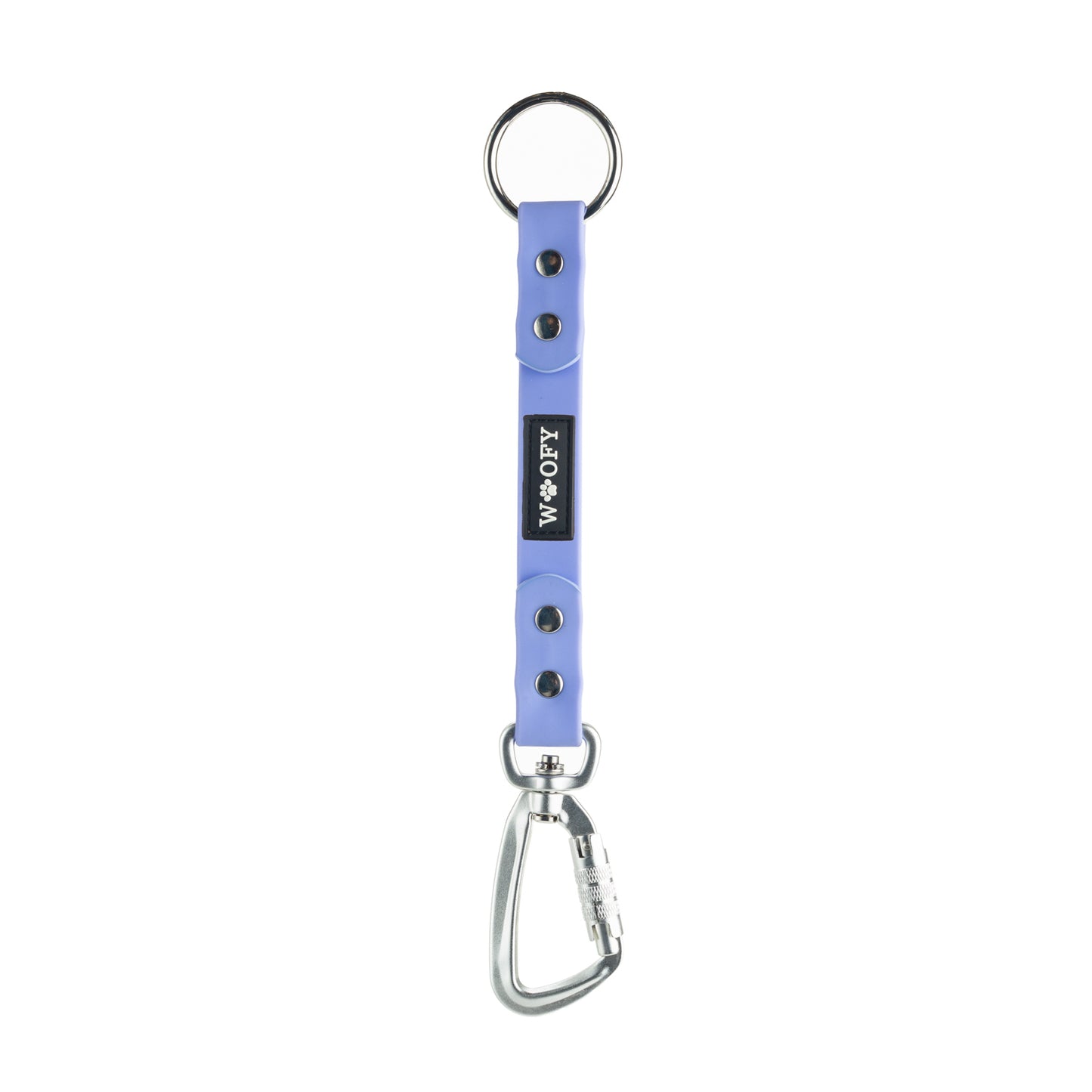 Woofyn liila DuoClip lisäosa hands-free kävelyyn.