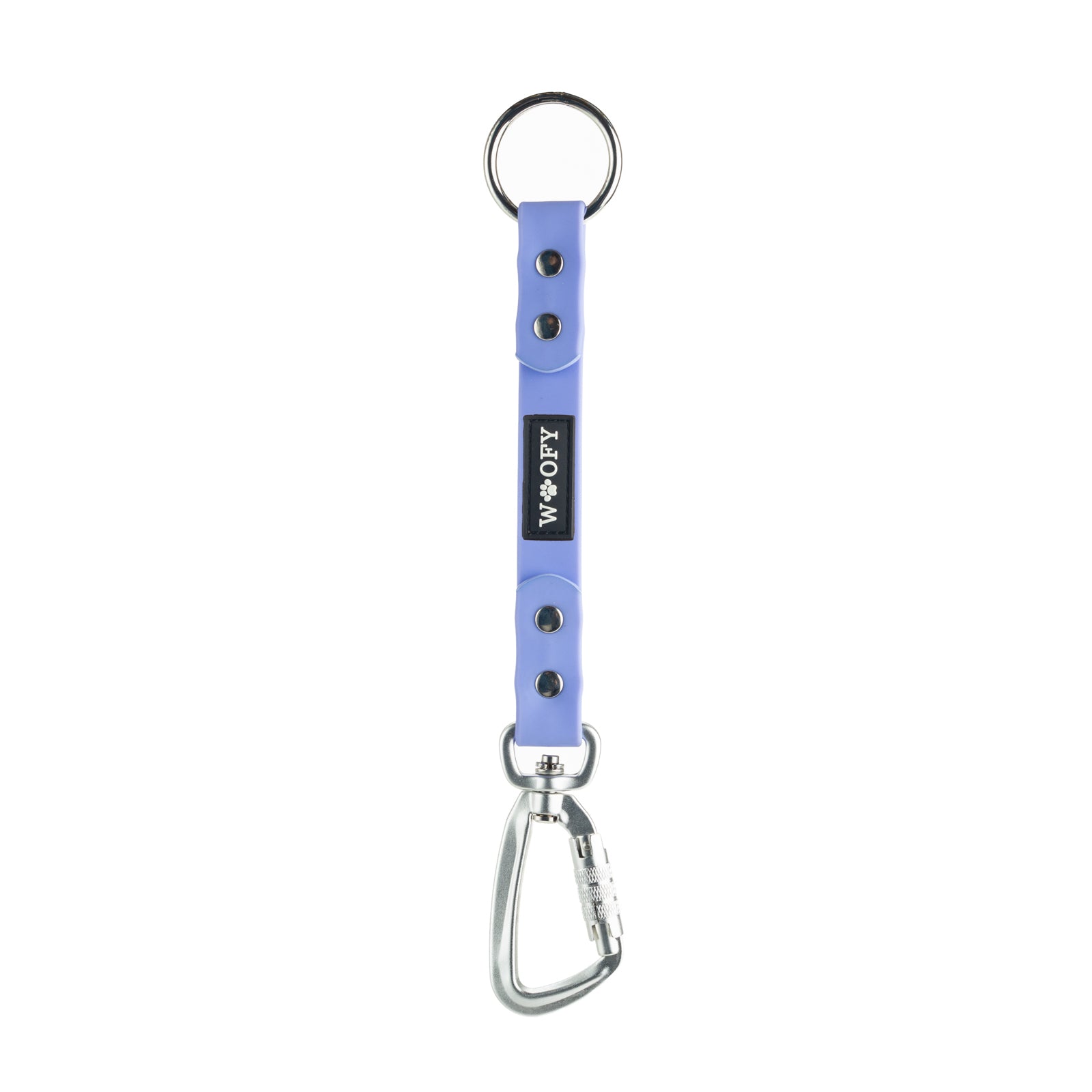 Woofyn liila DuoClip lisäosa hands-free kävelyyn.