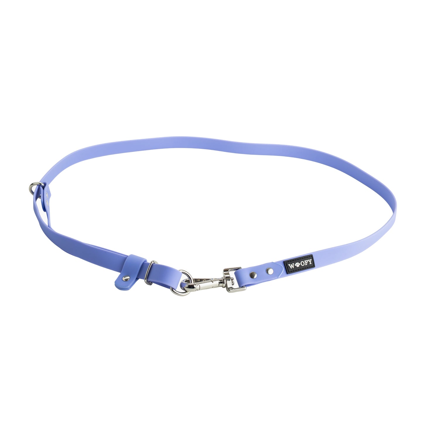 Woofyn liila Freepaws lisäosa hands-free kävelyyn.