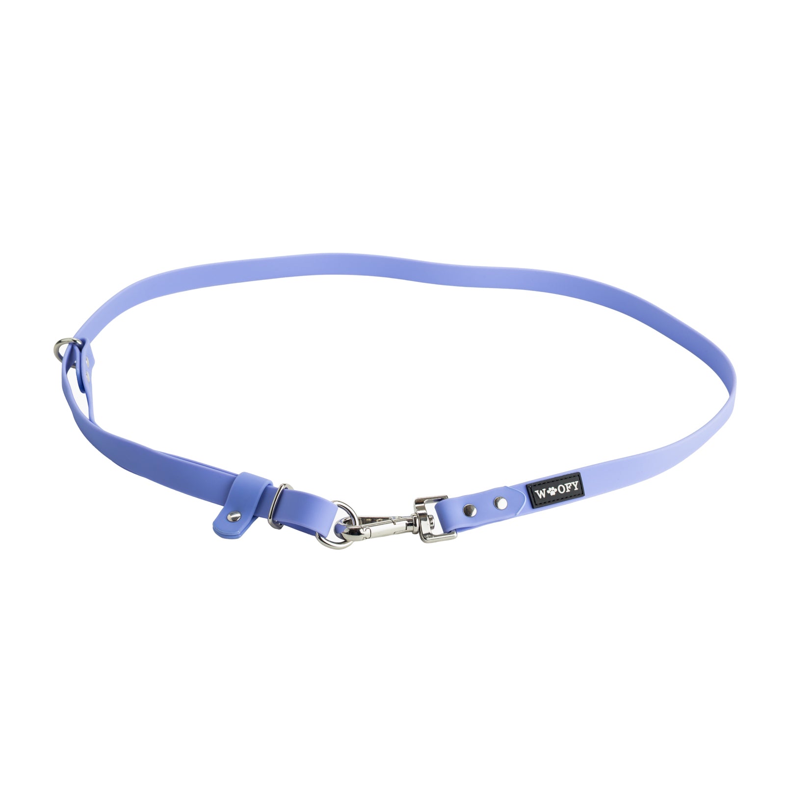 Woofyn liila Freepaws lisäosa hands-free kävelyyn.