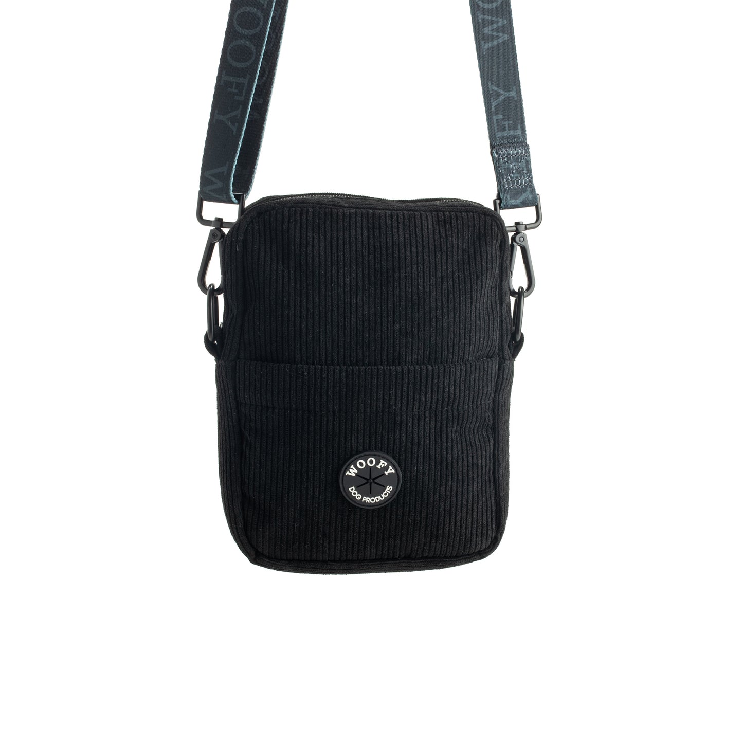 Woofyn samettinen Daily Walking Bag ulkoilulaukku mustana.