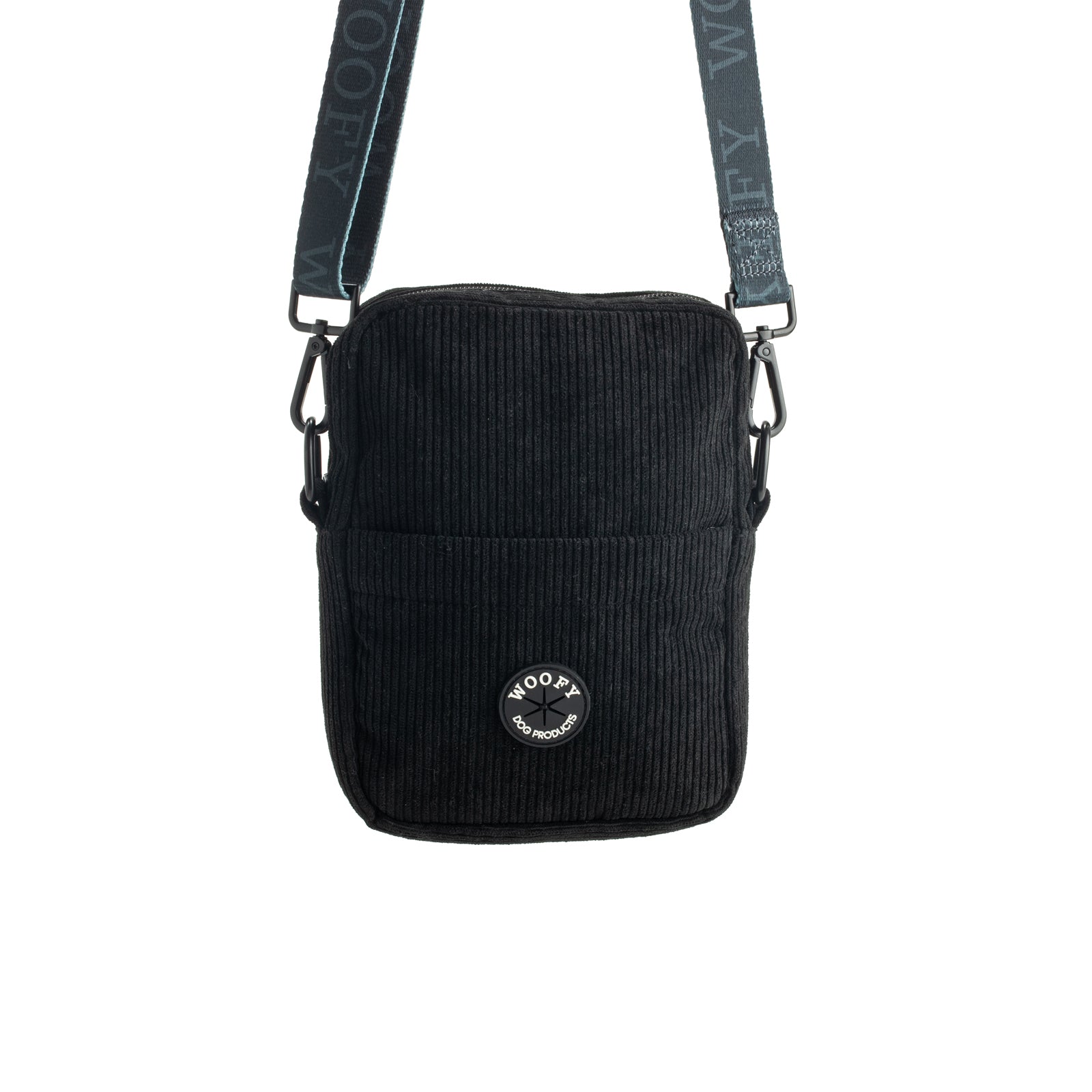 Woofyn samettinen Daily Walking Bag ulkoilulaukku mustana.