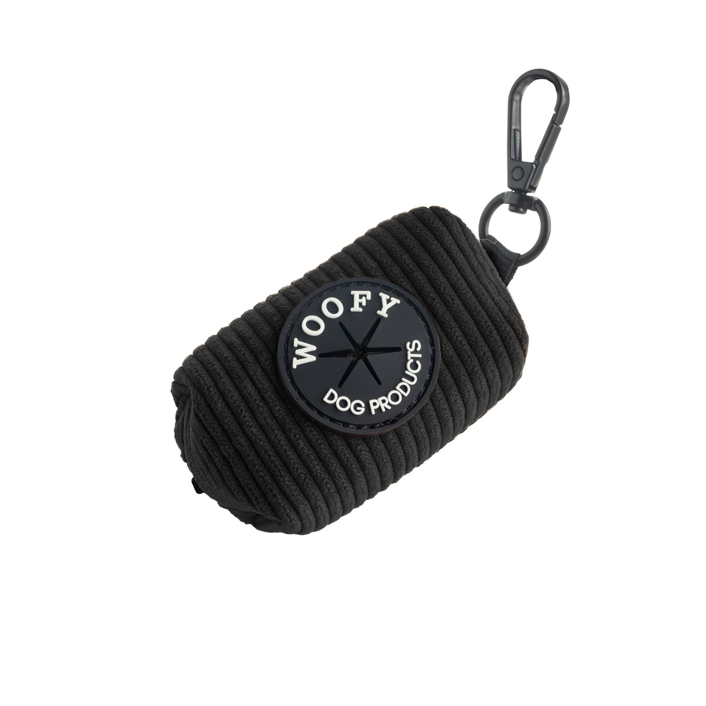 Woofyn musta samettinen poop bag holder.
