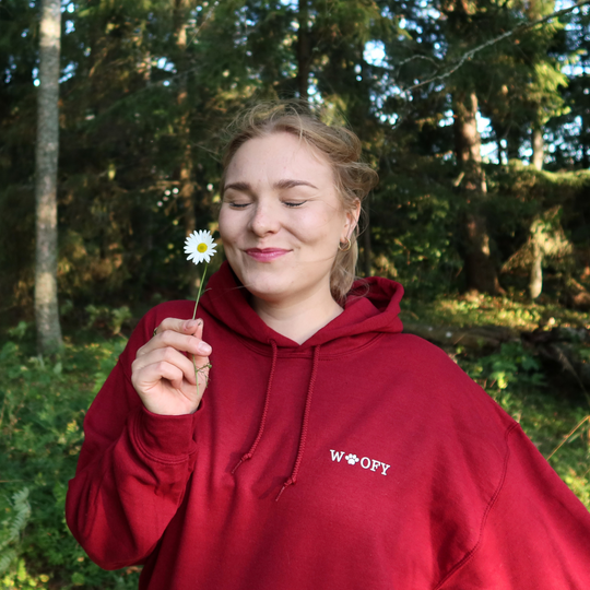 'Plans with my dog' hoodie - wine red