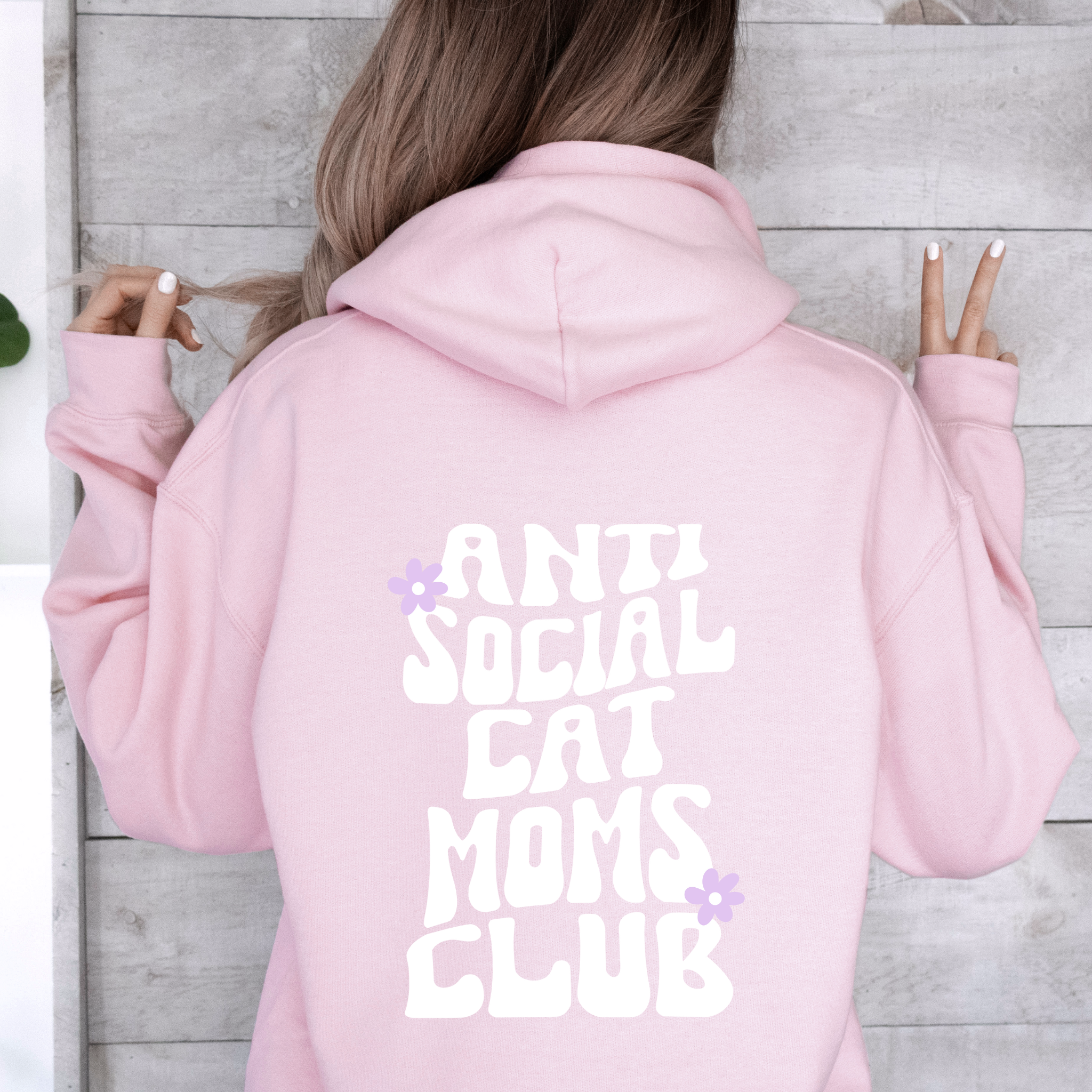 'Anti social cat moms club' hoodie
